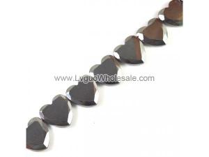 Non magnetic Hematite Beads, Heart,  24mm, 20pcs/strand, Hole:Approx 1.5mm, Length:Approx 15.7 Inch, Sold By Strand